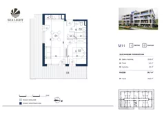 2 pokoje, apartament inwestycyjny 39,70 m², piętro 1, oferta nr M11, Sea Light Residence, Gąski, ul Nadbrzeżna