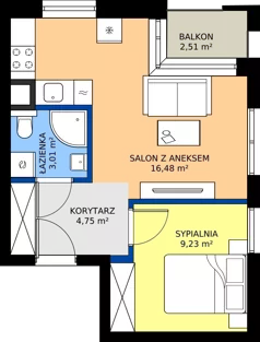 2 pokoje, mieszkanie 33,56 m², piętro 1, oferta nr 36, KATER Pallas, Kielce, Centrum, ul. Śniadeckich 33
