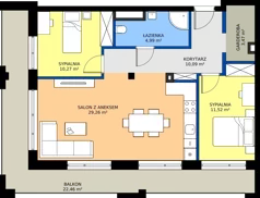 3 pokoje, mieszkanie 69,60 m², parter, oferta nr 12, KATER Pallas, Kielce, Centrum, ul. Śniadeckich 33
