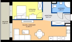 2 pokoje, mieszkanie 46,16 m², parter, oferta nr 6, KATER Pallas, Kielce, Centrum, ul. Śniadeckich 33