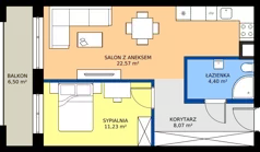 2 pokoje, mieszkanie 46,27 m², parter, oferta nr 11, KATER Pallas, Kielce, Centrum, ul. Śniadeckich 33