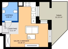 1 pokój, mieszkanie 27,17 m², parter, oferta nr 10, KATER Pallas, Kielce, Centrum, ul. Śniadeckich 33