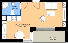 1 pokój, mieszkanie 30,77 m², piętro 3, oferta nr 58, KATER Pallas, Kielce, Centrum, ul. Śniadeckich 33