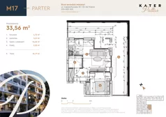 2 pokoje, mieszkanie 33,56 m², parter, oferta nr 17, KATER Pallas, Kielce, Centrum, ul. Śniadeckich 33