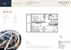 2 pokoje, mieszkanie 46,16 m², parter, oferta nr 6, KATER Pallas, Kielce, Centrum, ul. Śniadeckich 33