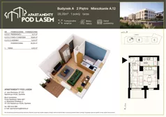 1 pokój, mieszkanie 28,26 m², piętro 2, oferta nr A.12, Apartamenty Pod Lasem, Kędzierzyn-Koźle, ul. Jana Brandysa
