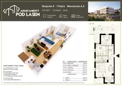3 pokoje, mieszkanie 63,25 m², piętro 1, oferta nr A.05, Apartamenty Pod Lasem, Kędzierzyn-Koźle, ul. Jana Brandysa