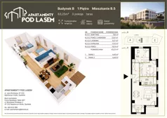 3 pokoje, mieszkanie 63,25 m², piętro 1, oferta nr B.05, Apartamenty Pod Lasem, Kędzierzyn-Koźle, ul. Jana Brandysa