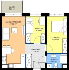 3 pokoje, mieszkanie 51,07 m², piętro 1, oferta nr B1/1/5, Metr Kwadrat II, Wrocław, Nowy Dwór, ul. Nowodworska 17B