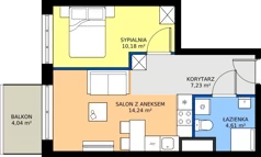 2 pokoje, mieszkanie 36,26 m², piętro 5, oferta nr B2/5/6, Metr Kwadrat II, Wrocław, Nowy Dwór, ul. Nowodworska 17B