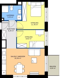 3 pokoje, mieszkanie 52,58 m², piętro 5, oferta nr B2/5/4, Metr Kwadrat II, Wrocław, Nowy Dwór, ul. Nowodworska 17B