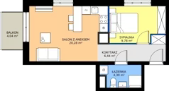 2 pokoje, mieszkanie 40,80 m², piętro 1, oferta nr B2/1/7, Metr Kwadrat II, Wrocław, Nowy Dwór, ul. Nowodworska 17B