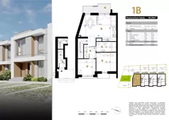 3 pokoje, mieszkanie 60,26 m², piętro 1, oferta nr 1B, Zielona Polna, Łańcut, ul. Polna 41