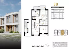 4 pokoje, mieszkanie 61,92 m², piętro 1, oferta nr 3B, Zielona Polna, Łańcut, ul. Polna 41