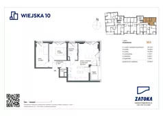 3 pokoje, mieszkanie 57,86 m², piętro 1, oferta nr M4, Wiejska 10, Gdynia, Chylonia, ul. Wiejska 10