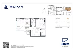 3 pokoje, mieszkanie 57,86 m², piętro 2, oferta nr M8, Wiejska 10, Gdynia, Chylonia, ul. Wiejska 10
