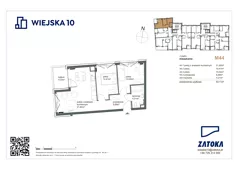 3 pokoje, mieszkanie 53,11 m², piętro 2, oferta nr M44, Wiejska 10, Gdynia, Chylonia, ul. Wiejska 10