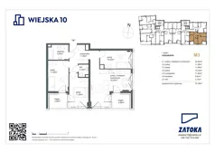 4 pokoje, mieszkanie 75,16 m², piętro 1, oferta nr M3, Wiejska 10, Gdynia, Chylonia, ul. Wiejska 10