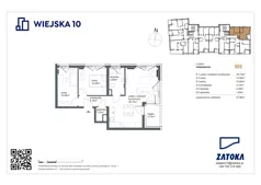 3 pokoje, mieszkanie 57,86 m², piętro 2, oferta nr 8, Wiejska 10, Gdynia, Chylonia, ul. Wiejska 10