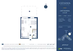 1 pokój, apartament 39,27 m², parter, oferta nr I.A.1.12, GEDANIA Riverside Living, Gdańsk, Śródmieście, ul. Wiesława 1