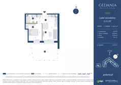2 pokoje, apartament 36,25 m², parter, oferta nr I.A.1.13, GEDANIA Riverside Living, Gdańsk, Śródmieście, ul. Wiesława 1