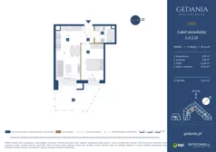 2 pokoje, apartament 36,25 m², piętro 1, oferta nr I.A.2.13, GEDANIA Riverside Living, Gdańsk, Śródmieście, ul. Wiesława 1