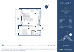 3 pokoje, apartament 60,36 m², parter, oferta nr I.A.1.4, GEDANIA Riverside Living, Gdańsk, Śródmieście, ul. Wiesława 1