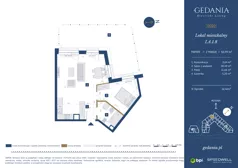 2 pokoje, apartament 50,99 m², parter, oferta nr I.A.1.8, GEDANIA Riverside Living, Gdańsk, Śródmieście, ul. Wiesława 1