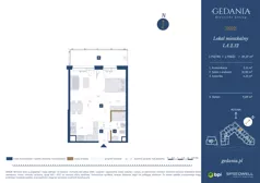 1 pokój, apartament 39,27 m², piętro 1, oferta nr I.A.2.12, GEDANIA Riverside Living, Gdańsk, Śródmieście, ul. Wiesława 1