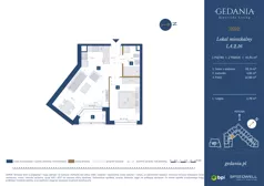 2 pokoje, apartament 45,76 m², piętro 1, oferta nr I.A.2.16, GEDANIA Riverside Living, Gdańsk, Śródmieście, ul. Wiesława 1