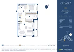 3 pokoje, apartament 62,81 m², piętro 1, oferta nr I.A.2.2, GEDANIA Riverside Living, Gdańsk, Śródmieście, ul. Wiesława 1
