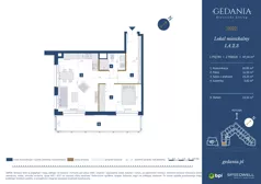 2 pokoje, apartament 49,44 m², piętro 1, oferta nr I.A.2.3, GEDANIA Riverside Living, Gdańsk, Śródmieście, ul. Wiesława 1