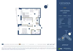 3 pokoje, apartament 60,55 m², piętro 1, oferta nr I.A.2.5, GEDANIA Riverside Living, Gdańsk, Śródmieście, ul. Wiesława 1