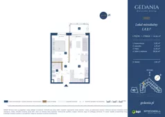 2 pokoje, apartament 41,66 m², piętro 1, oferta nr I.A.2.7, GEDANIA Riverside Living, Gdańsk, Śródmieście, ul. Wiesława 1