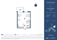 1 pokój, apartament 40,49 m², piętro 2, oferta nr I.A.3.11, GEDANIA Riverside Living, Gdańsk, Śródmieście, ul. Wiesława 1