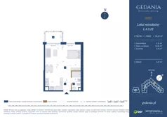 1 pokój, apartament 39,27 m², piętro 2, oferta nr I.A.3.12, GEDANIA Riverside Living, Gdańsk, Śródmieście, ul. Wiesława 1