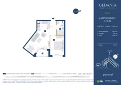 2 pokoje, apartament 45,76 m², piętro 2, oferta nr I.A.3.16, GEDANIA Riverside Living, Gdańsk, Śródmieście, ul. Wiesława 1