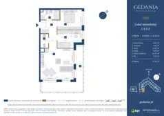 3 pokoje, apartament 62,81 m², piętro 2, oferta nr I.A.3.2, GEDANIA Riverside Living, Gdańsk, Śródmieście, ul. Wiesława 1