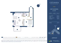 2 pokoje, apartament 49,44 m², piętro 2, oferta nr I.A.3.3, GEDANIA Riverside Living, Gdańsk, Śródmieście, ul. Wiesława 1