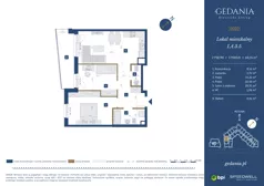 3 pokoje, apartament 60,55 m², piętro 2, oferta nr I.A.3.5, GEDANIA Riverside Living, Gdańsk, Śródmieście, ul. Wiesława 1