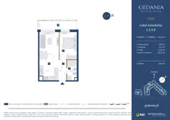 2 pokoje, apartament 41,22 m², piętro 2, oferta nr I.A.3.8, GEDANIA Riverside Living, Gdańsk, Śródmieście, ul. Wiesława 1