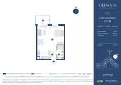 1 pokój, apartament 40,49 m², piętro 3, oferta nr I.A.4.11, GEDANIA Riverside Living, Gdańsk, Śródmieście, ul. Wiesława 1
