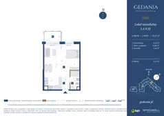 1 pokój, apartament 39,27 m², piętro 3, oferta nr I.A.4.12, GEDANIA Riverside Living, Gdańsk, Śródmieście, ul. Wiesława 1