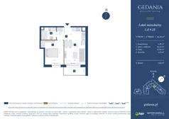 2 pokoje, apartament 36,48 m², piętro 3, oferta nr I.A.4.13, GEDANIA Riverside Living, Gdańsk, Śródmieście, ul. Wiesława 1