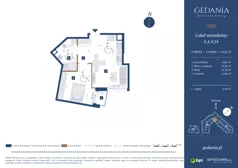 2 pokoje, apartament 44,12 m², piętro 3, oferta nr I.A.4.14, GEDANIA Riverside Living, Gdańsk, Śródmieście, ul. Wiesława 1