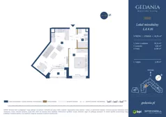 2 pokoje, apartament 45,76 m², piętro 3, oferta nr I.A.4.16, GEDANIA Riverside Living, Gdańsk, Śródmieście, ul. Wiesława 1