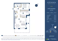 3 pokoje, apartament 62,81 m², piętro 3, oferta nr I.A.4.2, GEDANIA Riverside Living, Gdańsk, Śródmieście, ul. Wiesława 1