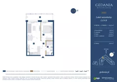 2 pokoje, apartament 41,22 m², piętro 3, oferta nr I.A.4.8, GEDANIA Riverside Living, Gdańsk, Śródmieście, ul. Wiesława 1