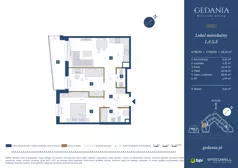 3 pokoje, apartament 60,55 m², piętro 4, oferta nr I.A.5.3, GEDANIA Riverside Living, Gdańsk, Śródmieście, ul. Wiesława 1