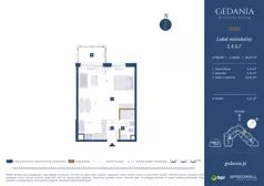 1 pokój, apartament 39,27 m², piętro 4, oferta nr I.A.5.7, GEDANIA Riverside Living, Gdańsk, Śródmieście, ul. Wiesława 1